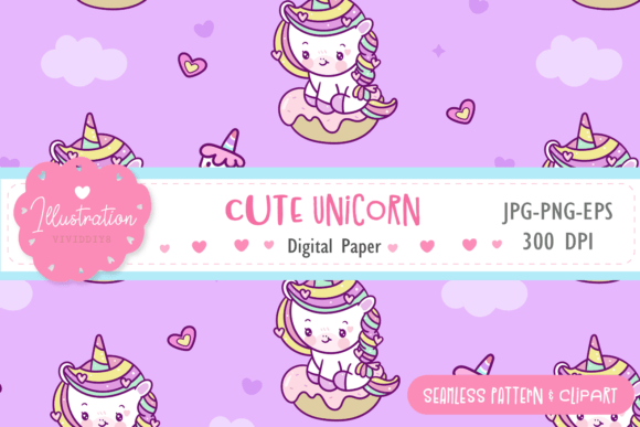 Birthday Unicorn Seamless Pattern Paper: A Versatile Design Asset for Creative Projects