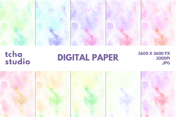 Color Drop Watercolor Digital Papers