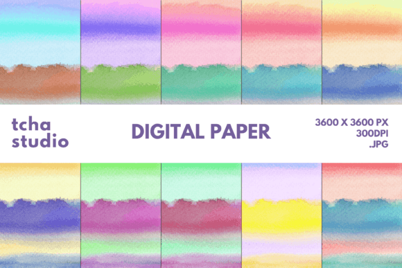Colorful Bitter Watercolor Digital Papers: A Versatile Design Resource for Creative Projects