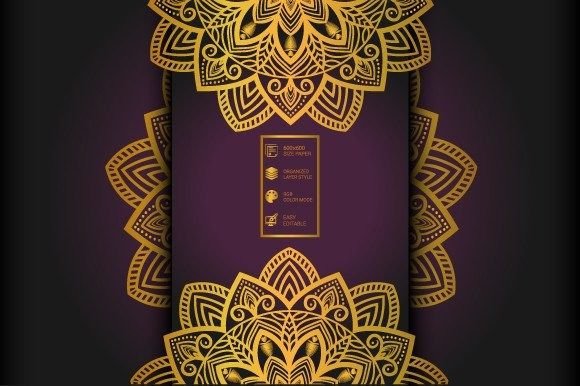 Golden Color Mandala Design Background