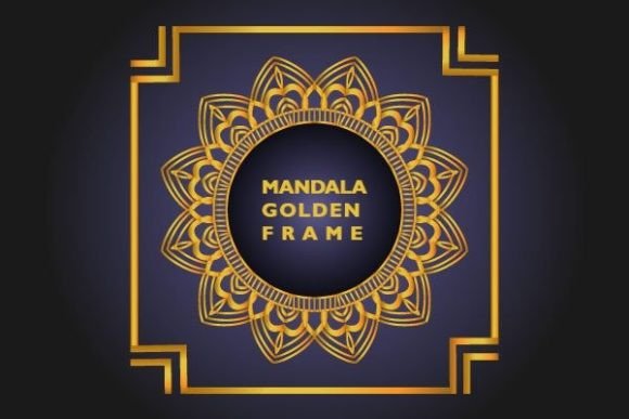 Golden Color Mandala Frame Background: A Versatile Design for Creative Projects