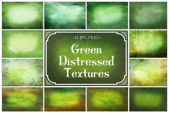 Green Distressed Textures Digital Paper