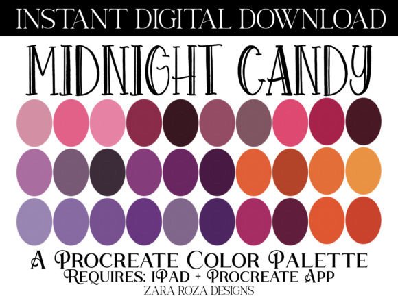 Midnight Candy Procreate Color Palette: A Versatile Tool for Digital Artists