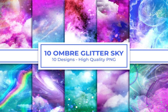 Ombre Glitter Sky: A Versatile Digital Paper Set for Creative Projects