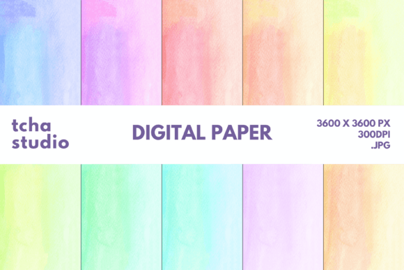 Refreshing Tone Watercolor Digital Papers