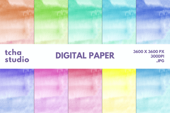 Two Color Watercolor Digital Papers